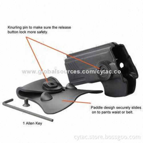 Polymer Gun Holster for Taurus PT800, PT24/7, Black Release Button